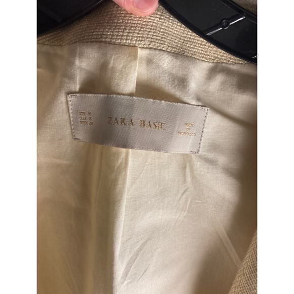 Zara Spring Ecru Mid-length Coat Jacket Linen ~ Minimalist & Marvelous ~ Sz M - Picture 7 of 7